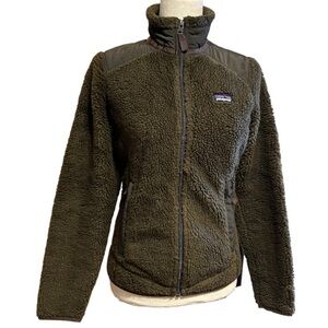 Patagonia Brown Full Zip Deep Pile Sherpa Fleece Long Sleeve Jacket XS